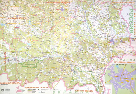 Подробная карта Гомельская область