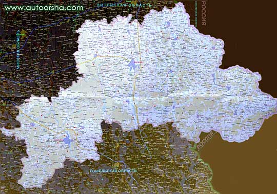 Подробная карта Витебской области