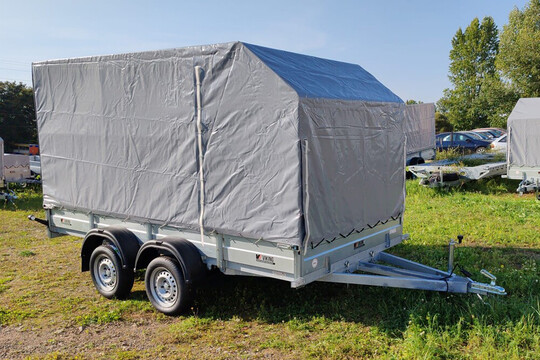 прицеп бортовой с каркасом и тентом, 350X180-750кг.