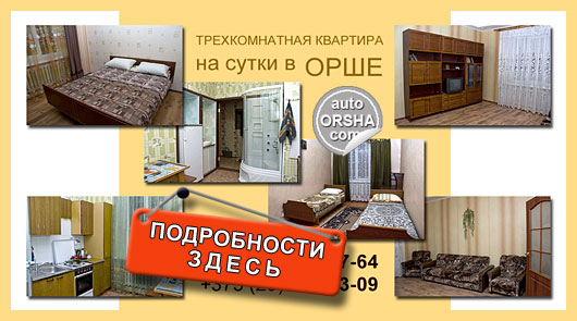 Уютная 3-комнатная квартира на сутки недорого в Орше