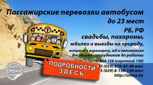 Пассажирские перевозки автобусом до 23 мест в Орше