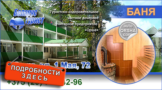 Русская баня на дровах с бассейном и комнатой отдыха в Орше